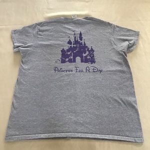 Phi Sig Princess for a Day T Shirt Grey and Purple Castle Large